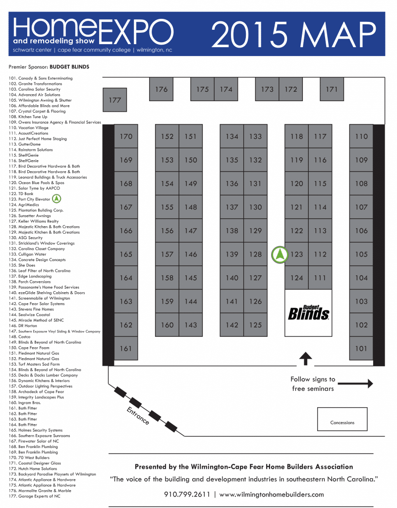 2015 Home Expo Wilmington NC Vendor Map